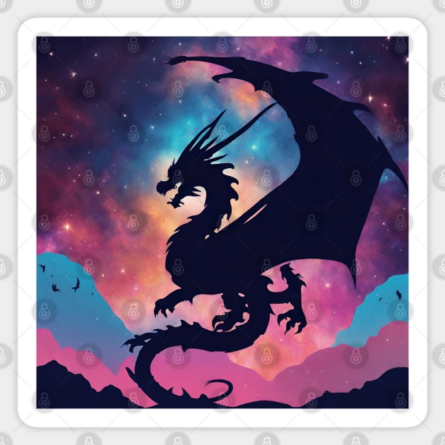 Dragon’s Night Sky Sticker by Alihassan-Art